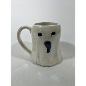 Cute Ghost Mug 2021 Boo Halloween Ceramic‎ Coffee Tea Cup White Black 24.23oz